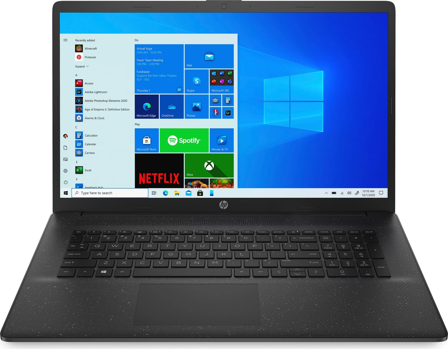 HP Laptop 17-cn0622ng, Jet Black, Celeron N4020, 8GB RAM, 256GB SSD