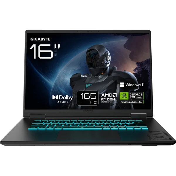 GIGABYTE GAMING A16 3WHK3DE894SH, Gaming-Notebook (schwarz, AMD Ryzen 7 260, NVIDIA GeForce RTX 5070, 16 GB DDR5, 1 TB (1 TB SSD), Windows 11 Home)