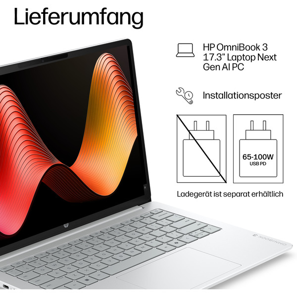 HP OmniBook 3 17-dg0053ngx, Notebook (silber, Intel® Core™ Ultra 5 225U, Intel® Graphics, 12 GB DDR5, 512 GB (512 GB SSD), Windows 11 Pro) - Bild 16