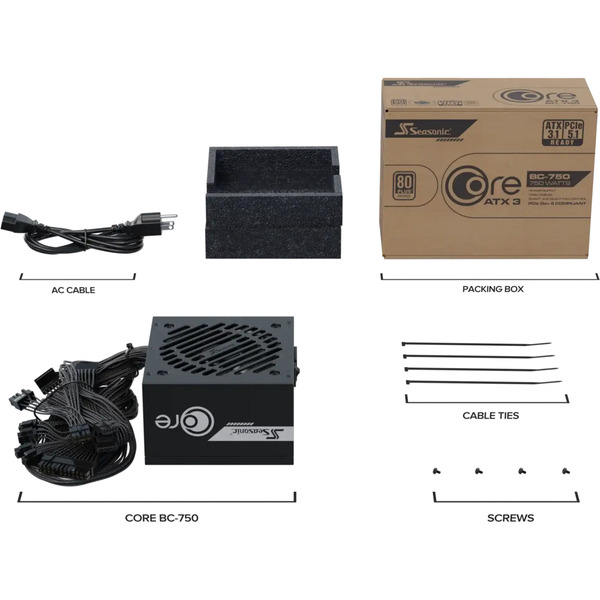 Seasonic CORE BC-750 ATX3.1, PC-Netzteil - Bild 6