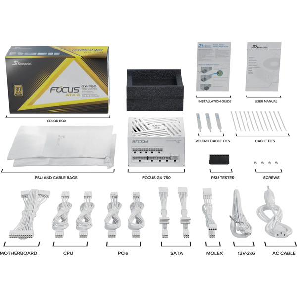 Seasonic FOCUS GX-750 V4 ATX3.1 White Edition, PC-Netzteil - Bild 10