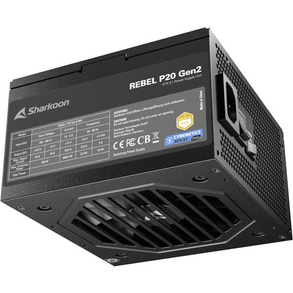 Sharkoon Rebel P20 Gen2 850 Black, PC-Netzteil - Bild 6